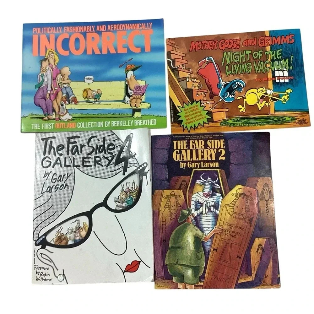 Vintage Farside/Berkeley breathed/Mike Peters book bundle set of 4